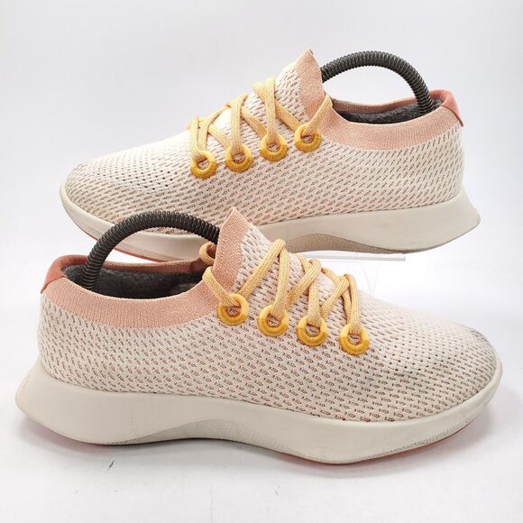 Allbirds Tree Dasher Lace Up Athletic Running Shoe Womens Size 9.5 White Orange - Picture 6 of 9